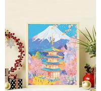 Japon Diamond Painting Adulte, 5D Peinture Diamant Paysage Broderie Diamant Kit Complet, Bricolage Puzzle Diamond Art Kits Peinture Point de Croix Painting Décoration Murale Maison 90x120 cm Lq783