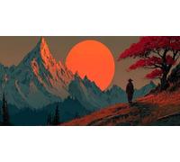 Japon Diamond Painting Adulte, Peinture Diamant Paysage, DIY 5D Diamant Painting Point de Croix Artisanat, Loisirs Créatifs Adultes Crystal Art Kit pour Décorations, Cadeau Femme 180x90 cm - KF0132