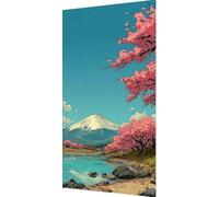 Japon Diamond Painting Mont Fuji Diamond Painting Kit Complet, Peinture Diamant Adulte Bricolage 5D Cristal Strass Point de Croix Broderie Diamant pour Tableau Decoration Murale Cadeau 40x80cm y1-11db