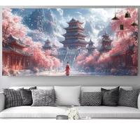 Japon Diamond Painting Paysage Diamond Painting XXL 40x120cm Broderie Diamant Kit Complet Activité Manuelle Adulte,5D DIY Cristal Strass Point de Croix Canevas Artisanat Adultes Decoration M-Y675