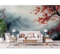 Japon Érable D'automne Papier Peint 150 x 107 cm 3D Peinture à L'encre Tableau mural Murale Intissé Imperméable pour Chambre Salon Restaurant Personnalisé Décoration Personnalisé Décoration Murale A-0