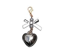 Japon et Corée du Sud Cœur Bowknot Pendentif Porte-monnaie Petit Pendentif Fermeture Éclair Boucle Acrylique Coeur Bowknot Porte-clés, a, Taille unique