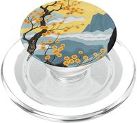 Japon Fleur Jaune Lune Rouge Montagne PopSockets PopGrip pour MagSafe