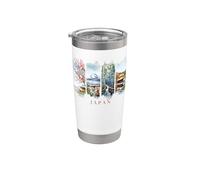 Japon fleurs de cerisier, pagodes et fuji - Vacances Japon Gobelet isotherme en acier inoxydable double paroi