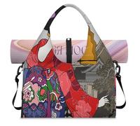 Japon Geisha Sac de sport pour femme avec compartiment à chaussures Paysage japonais Sac de week-end Sac fourre-tout Cabine Bagage pour salle de sport Yoga Voyage, couleur, L, Sac de voyage