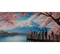 Japon mont Fuji Diamond Painting Kit pour Adulte Enfant, 5D Diamant Painting Images Ronde Diamond Peinture Diamant Adulte, DIY Cristal Débutant Art Set pour Décor Murale Maison Cadeaux 80x160cm t-721