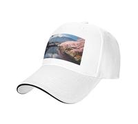 Japon Mount Fuji Paysage Imprimé Taille Réglable Sandwich Baseball Cap Respirant Unisexe Casual Hat Usage quotidien Sport, blanc, Taille unique