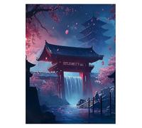 Japon Peinture Numero Adulte Architecture Peinture Numero Enfant 40 x 30 CM, Activité Manuelle Adulte Painting by Numbers Couleur Toile 36 Couleurs Acrylic Paint et Brush pour Cadeau Femme YH2-1098
