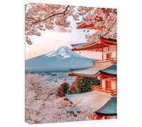Japon Peinture par Numero Adulte, DIY Peinture par Numero Mont Fuji Paint by Numbers Enfant Débutants Kit Creatif Adulte avec Pinceaux Dessin Pigment Acrylique Decoration Maison Cadeau 30x40cm,Model83
