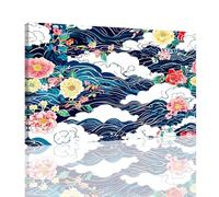 Japon Peinture par Numéros pour Adulte avec Cadre,Peinture Numero Adulte Vagues de l'océan Paint by Numbers Activité Manuelle Kit Créatif DIY Numéro d'Art Complet,Decoration Chambre 90x120cm,kk-3