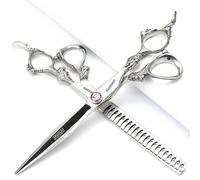 Japon Professional Import 440c coupe de cheveux ciseaux de coupe de cheveux en acier ciseaux de 6/7 / 7.5/8 / 9 pouces - ciseaux de coupe de cheveux spéciaux pour les coiffeurs (7 pouces 2 pièces-A)