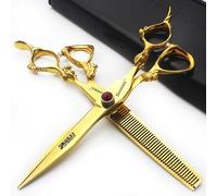 Japon Professional Import 440c coupe de cheveux ciseaux de coupe de cheveux en acier ciseaux de 6/7 / 7.5/8 / 9 pouces - ciseaux de coupe de cheveux spéciaux pour les coiffeurs (7 pouces 2 pièces-C)