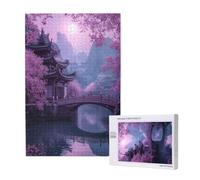 Japon Puzzle Paysage 500 Pièces Adultes, DIY Puzzles Classiques Art avec Boîte d'emballage et Photos de Référence, Relaxation/Soulagement du Stress/Jeux Amusants, Creatif Cadeau pour Femme M-1904