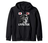 Japon Rising Japonais Drapeau Soleil Pilote Crâne Samouraï Kamikaze Sweat à Capuche