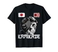 Japon Rising Japonais Drapeau Soleil Pilote Crâne Samouraï Kamikaze T-Shirt