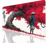 Japon Tapis de Souris XXL 1000 x 500 mm,Grand Tapis de Souris Guerrier Design avec Bords Cousus 3mm,Mouse Pad Gaming Accessoire Bureau Desk Decoration,Imperméable Résistant à Usure Lavable,Gifts,o-324