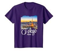 Japon Tokyo Souvenir/Tokyo T-Shirt, Enfant, Violet, 2 Ans
