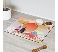 Japon Tokyo Tapis d'alimentation pour animal domestique Motif peinture d'art pour chat et chien Tapis d'alimentation pour animaux de compagnie Tapis d'alimentation pour animaux de compagnie Tapis