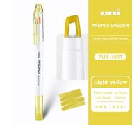 Japon Uni Surligneur Pus-103t Fenêtre Double Tête Surligneur Stylo Propus Compte À Main Prendre Des Notes À Usage Spécial Staacquering - Type Light Yellow