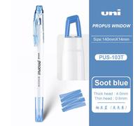 Japon Uni Surligneur Pus-103t Fenêtre Double Tête Surligneur Stylo Propus Compte À Main Prendre Des Notes À Usage Spécial Staacquering - Type Soot Blue
