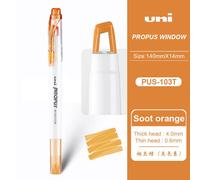 Japon Uni Surligneur Pus-103t Fenêtre Double Tête Surligneur Stylo Propus Compte À Main Prendre Des Notes À Usage Spécial Staacquering - Type Soot Orange