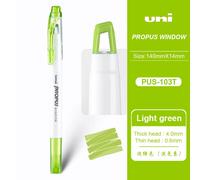 Japon Uni Surligneur Pus-103t Fenêtre Double Tête Surligneur Stylo Propus Compte À Main Prendre Des Notes À Usage Spécial Staacquering - Type Light Green