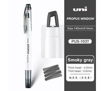 Japon Uni Surligneur Pus-103t Fenêtre Double Tête Surligneur Stylo Propus Compte À Main Prendre Des Notes À Usage Spécial Staacquering - Type Smoky Gray