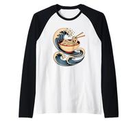 Japon Vagues Udon Bol Nourriture Japonaise Nouilles Manche Raglan
