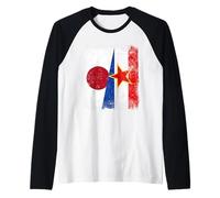 Japon Yougoslavie Demi-Drapeau Patrimoine yougoslave Japonais Manche Raglan