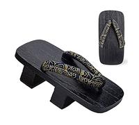 Japonais Clogs en Bois Pantoufle Homme Tongueur Flip Sandales pour Hommes Femmes, Chaussons Homme Flip Flops Sandals Chaussures Geta Clogs Traditionnels Pantoufle Femmes ( Color : E , Size : EUR 45-46