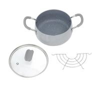 Japonais Fryer Pot Pot à double poignée Mini-friture Pot avec couvercle et ragasin à goutte à goutte d'huile pour les utilisateurs de la cuisine et les chefs alliage en aluminium