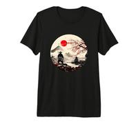 Japonais Fuji Sakura et Samouraï dans Un Paysage - Japon T-Shirt Haut de Gamme