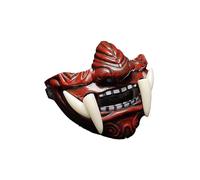 Japonais Hannya Masque Démon Oni Samouraï Amusant Effrayant Halloween Fantôme Prajna Latex Masque, Plein Visage Rouge Mascarade Magicien Dieu Cosplay