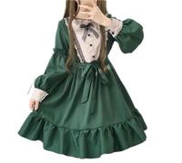 Japonais Kawaii Lolita Tea Party Robes Femmes Volants Manches Longues Gothique Noeud Dentelle Robe Vintage Sweet Maid Robes-Manches Longues-L