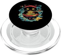 Japonais Kawaii Ramen Chat Mangeant Nouilles Chaton Chat Maman et Papa PopSockets PopGrip pour MagSafe