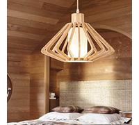 Japonais - Lumières suspendues en Bois Massif luminaire de créativité personnalité Entrance Restaurant Corridor Corridor Northern Europe Filetage Hollow LED Wood Art Pendant Lights Lampe de Plafond