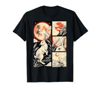 Japonais Moon Rabbit Comic Ukiyo-e Full Japan Folklore Art T-Shirt