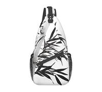Japonais Printemps Plum Floral Imprimé Sling Sacs À Bandoulière Pour Hommes Femmes Sac À Bandoulière Randonnée Sport Poitrine Pack Sac D'école, Image Arbre Bambou Calligraphie Chinoise, Taille unique