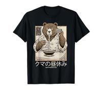 Japonais Ramen Bear Retro 70s Manga Radio Tokyo Noodle Club T-Shirt