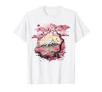 Japonais Sakura Garden Geisha Mont Fuji Fleur de cerisier T-Shirt