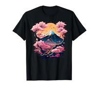 Japonais Sakura Garden Geisha Mont Fuji Fleur de cerisier T-Shirt