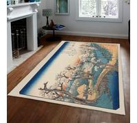 Japonais Tapis 120x180 Lavable pour Le Salon Montagne Ukiyo E Style Blocs de Bois carpette Doux Chambre Descente lit antidérapants intérieur Sol Cache Les Enfants Salle à Manger Cuisine