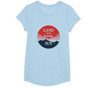 Japonais Terre du Soleil Levant pour Homme Style Vintage Cadeau T-Shirt, Fille, Bleu Céleste, M