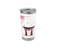Japonais Torii Cherry Blossom Sakura Japon Temple Esthétique Gobelet isotherme en acier inoxydable double paroi