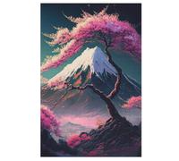 Japonese Cerise Blossoms Puzzles en Bois 1000 Pièces pour Adultes, Matériaux Recyclables De Qualité Supérieure Puzzle, Jeu en Famille, 78×53cm