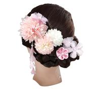 Japonisme Épingles à cheveux japonisme floral pour filles Kimono antique Fournitures d'épingle à cheveux Tsumami Japonisme Accessoires Cosplay Fleur Pinces à cheveux