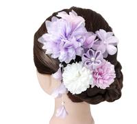 Japonisme Épingles à cheveux japonisme floral pour filles Kimono antique Fournitures d'épingle à cheveux Tsumami Japonisme Accessoires Cosplay Fleur Pinces à cheveux