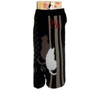 Japonmania - Chaussettes japonaises Tabi - Du 35 au 39 - Chats - Noir, Taille unique