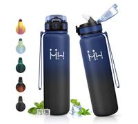 JAPORIA Bouteille 1L, Gourde Acier Inoxydable, Bouteille avec Paille, Étanche, sans BPA, Réutilisable, à Double Paroi, Gourde pour Randonnée, Sport, Gym, Camping