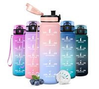 JAPORIA Gourde 500ml, Gourde Graduée, Sans BPA, Inodore, Anti-Fuite, Résistante, Large Ouverture, avec les Boissons Gazeuses, Bouteille d'Eau pour École, Sport, Courts Voyages